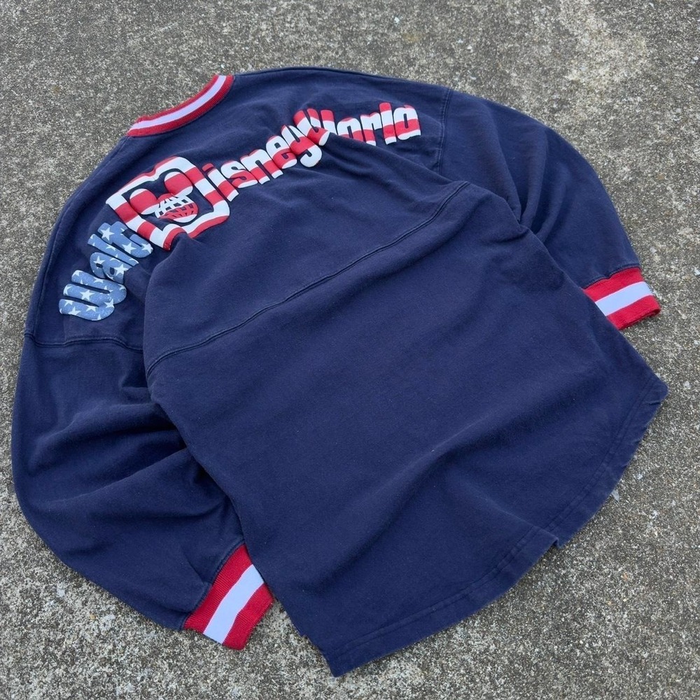 Vintage Y2K Walt Disney World Spirit Jersey Patriotic Parks Mens Extra Small f2